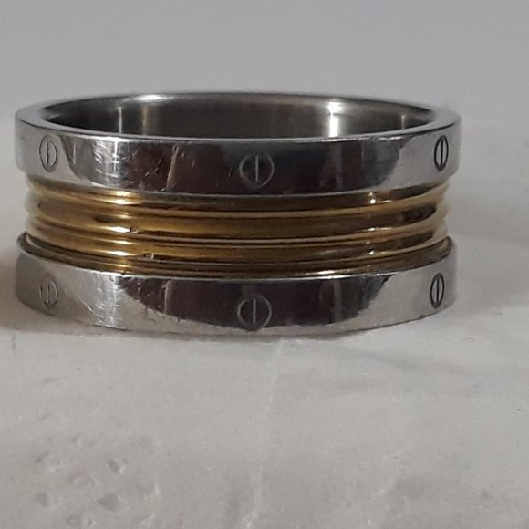 Vintage Stainless Steel Gold Wedding Band Size 11 FOR MEN
